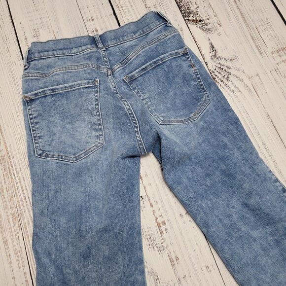 Express Women's Size 4R Acid Wash Slim Flare high Rise Denim Jeans - Picture 8 of 8